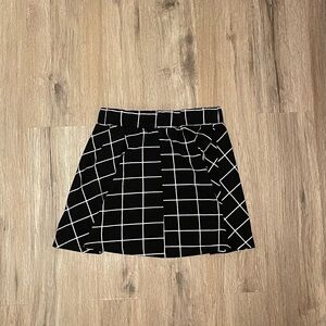 Black and White Plaid Mini Skirt